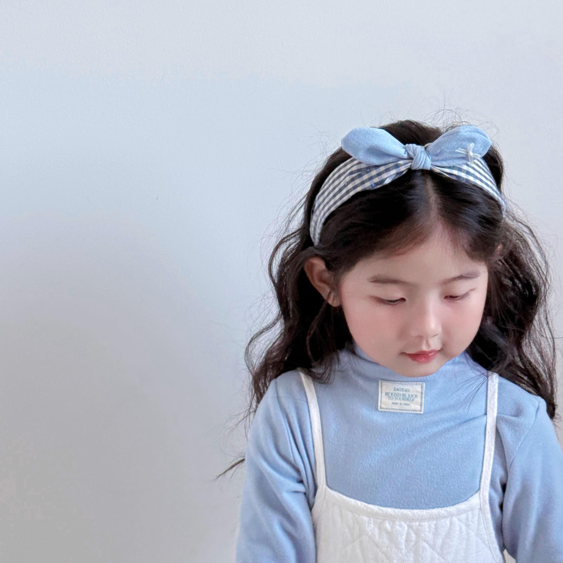 韩ins款儿童简约宽边格发箍