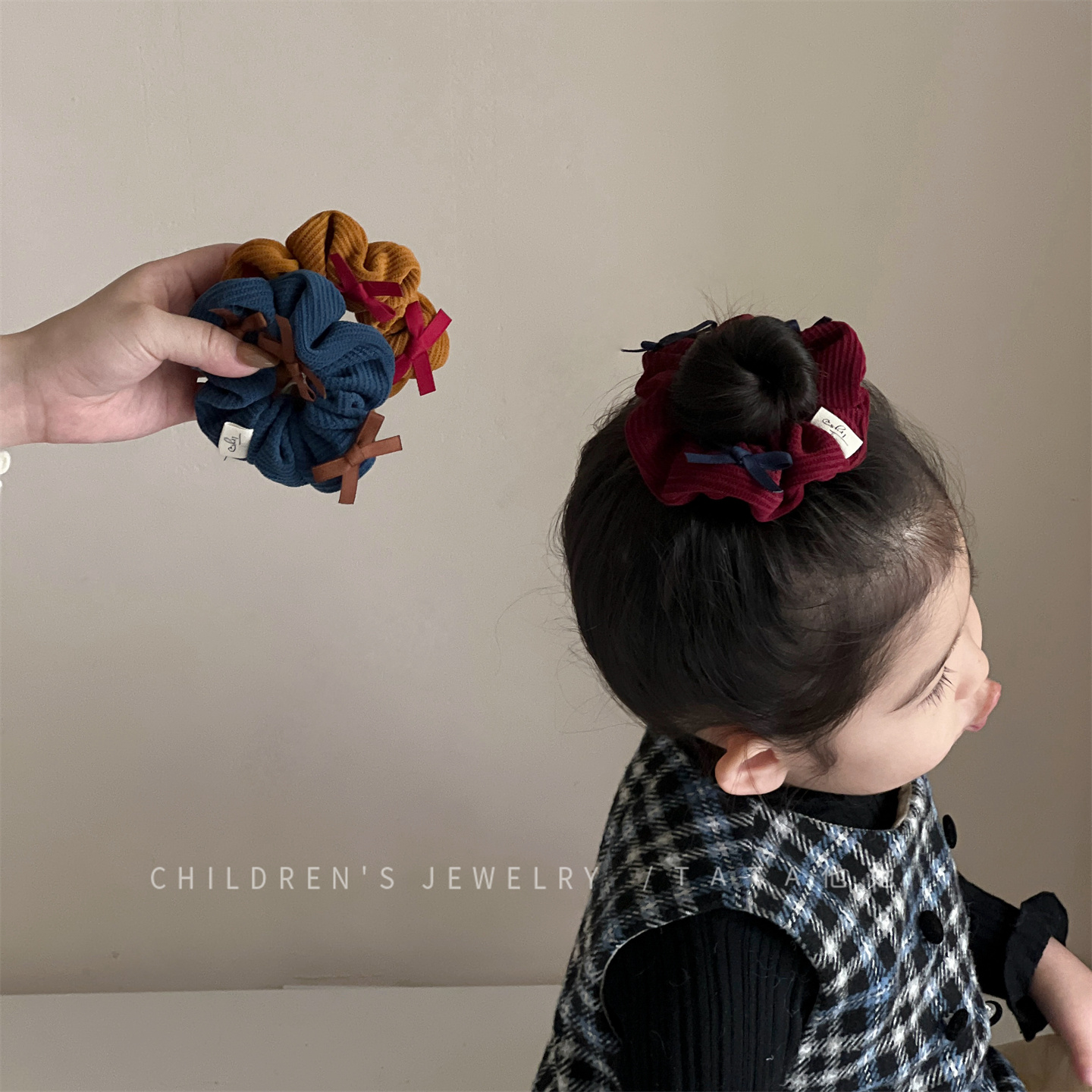 新款甜美珠珠蝴蝶结儿童肠圈