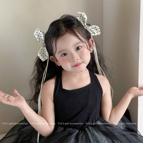 女童超仙闪钻蝴蝶结双马尾发夹