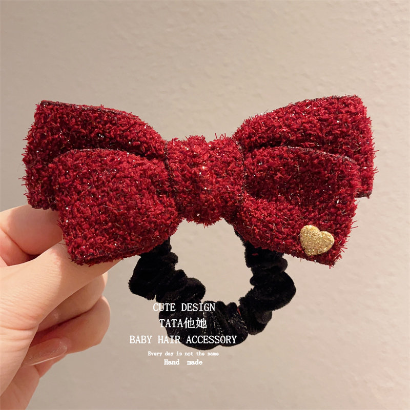 儿童圣诞节红色亮闪蝴蝶结发绳头饰女童扎头发皮筋不伤发头绳发饰,童装/婴儿装/亲子装,发饰,淘宝优惠券,粉丝福利购,淘宝优惠卷