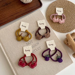 秋冬新款 卡通可爱小熊鸭梨发圈宝宝扎头发皮筋头饰高弹力马尾发圈