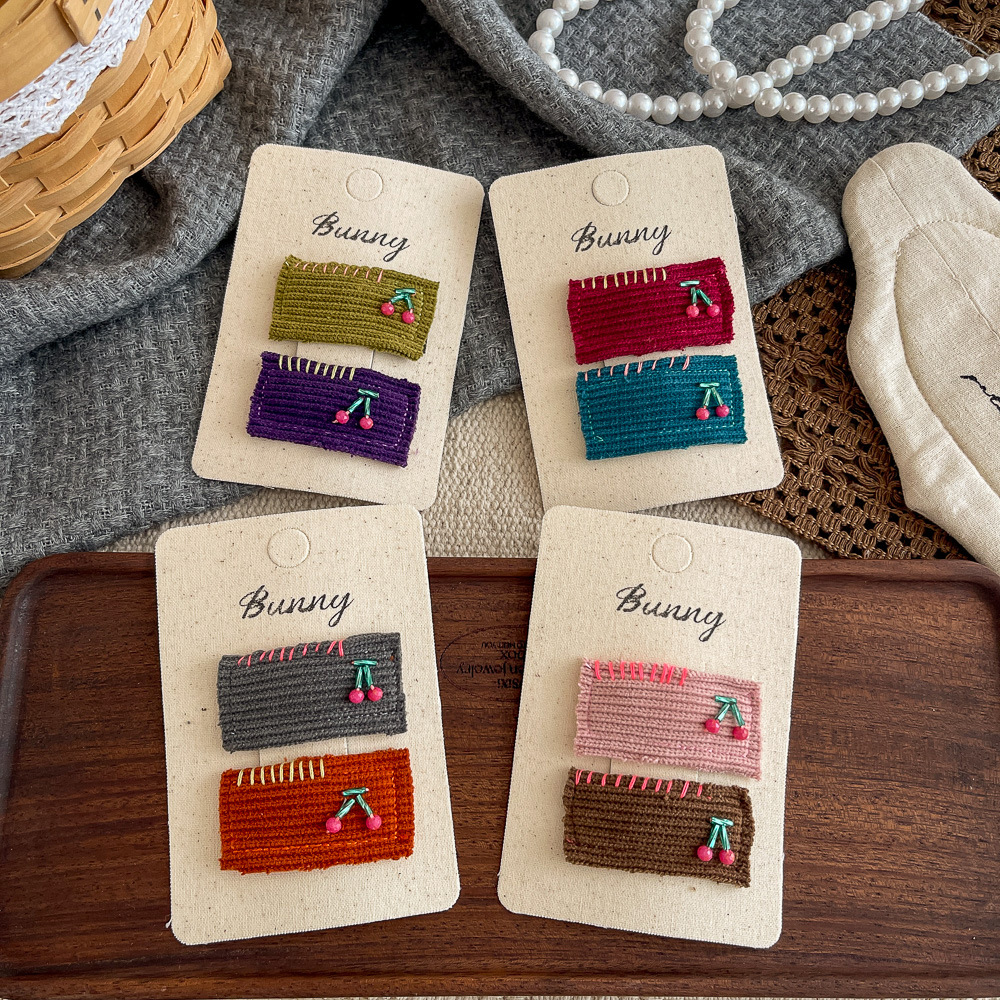 丝绒几何儿童BB夹对装发卡边夹