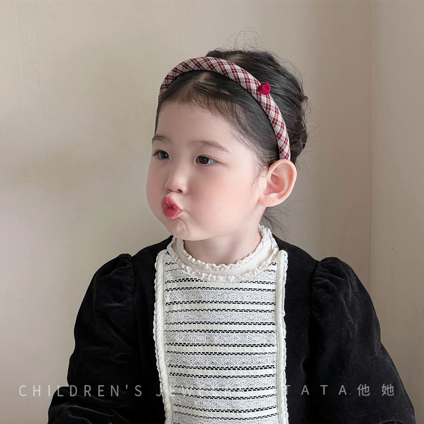 爱心窄版格纹发箍儿童学生文静细款爱心头箍小宝宝碎发夹防滑头饰,童装/婴儿装/亲子装,发饰,淘宝优惠券,粉丝福利购,淘宝优惠卷