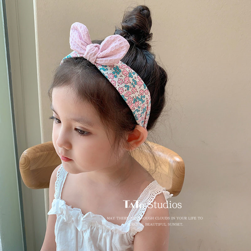 儿童宽边发箍头箍韩国不伤头碎花布艺可爱压发卡宝宝公主风束发带