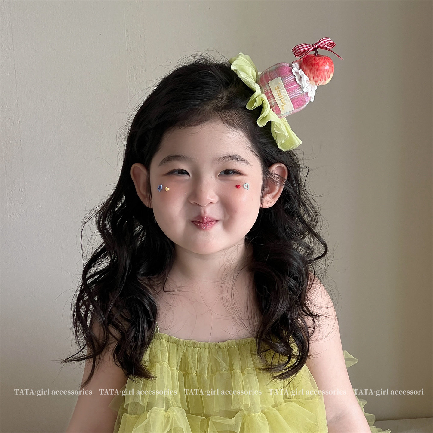 女童水果樱桃蛋糕发夹儿童生日帽发饰女宝宝生日派对拍照可爱头饰
