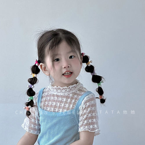 彩色基础儿童珍珠迷你发绳