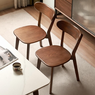 实木餐椅家用靠背餐桌椅2026新款餐厅凳子中古茶桌主人椅吃饭椅子