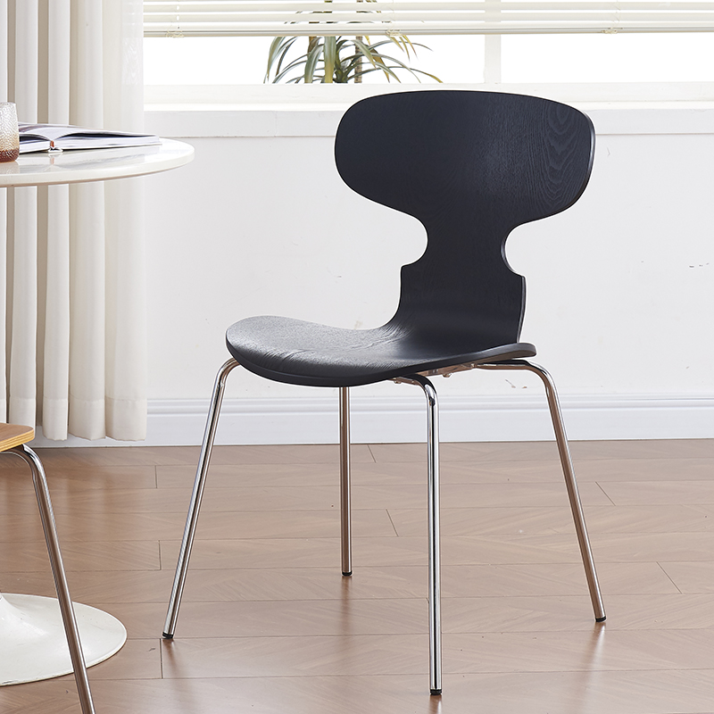 中古餐椅轻奢高级餐桌椅实木茶桌椅子家用复古蚂蚁椅咖啡靠背凳子