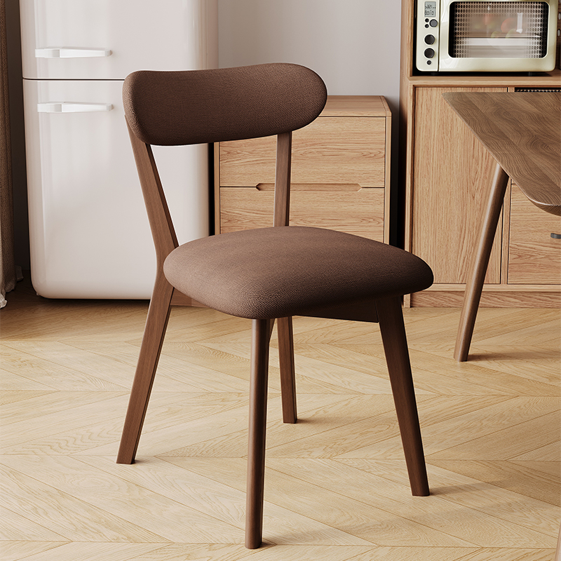 实木路易斯椅子轻奢高级餐厅餐桌椅女生卧室靠背梳妆凳子家用餐椅