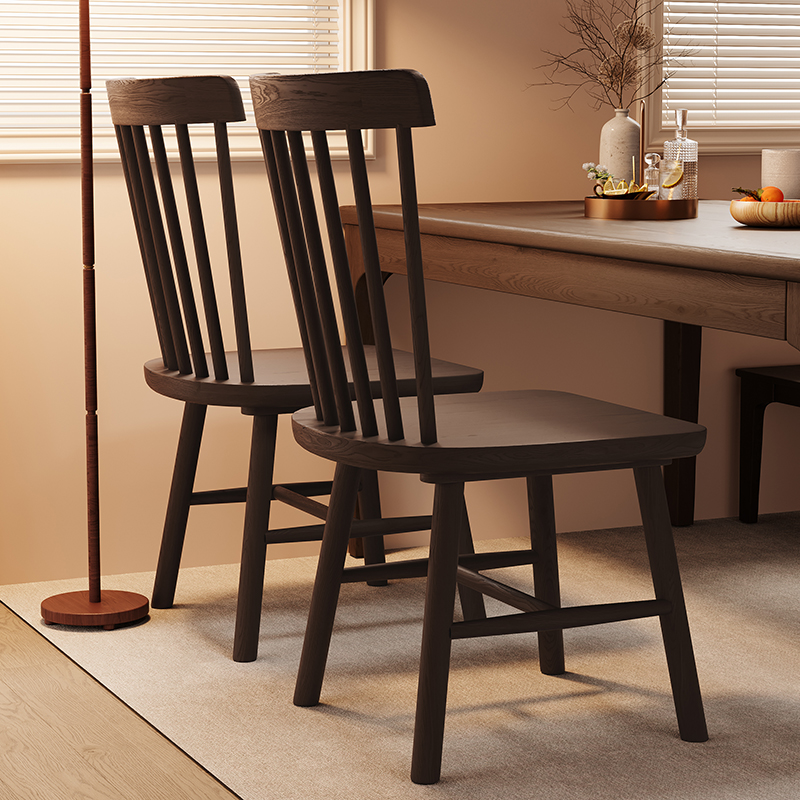 万虎实木中古复古家用商用温莎椅