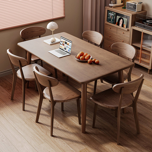 实木餐桌家用小户型中古风饭桌