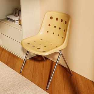 芝士奶酪椅子ins风餐椅咖啡厅设计师款 化妆中古餐厅餐桌凳子靠背