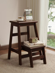 实木折叠梯子凳两用厨房烹饪爬凳两步梯子凳脚踏楼梯凳实木长凳