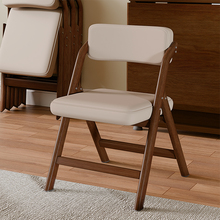 中古风仿实木餐椅复古风家用靠背椅餐厅餐桌椅可叠放凳子折叠椅子