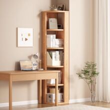 实木书架落地儿童绘本架桌面置物架多层转角书柜客厅拐角储物边柜