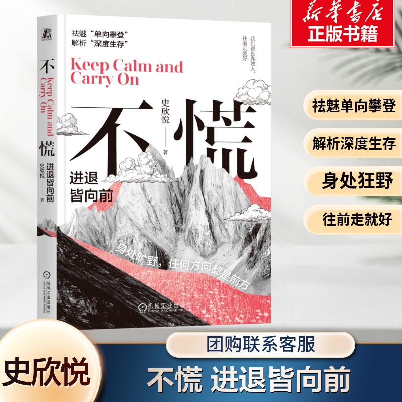 不慌 进退皆向前 史欣悦著 祛魅单向攀登 解析深度生存 放下对热爱的执念 边走边找路 拆解一套进退皆向前的成长心法 机械工业出版图片