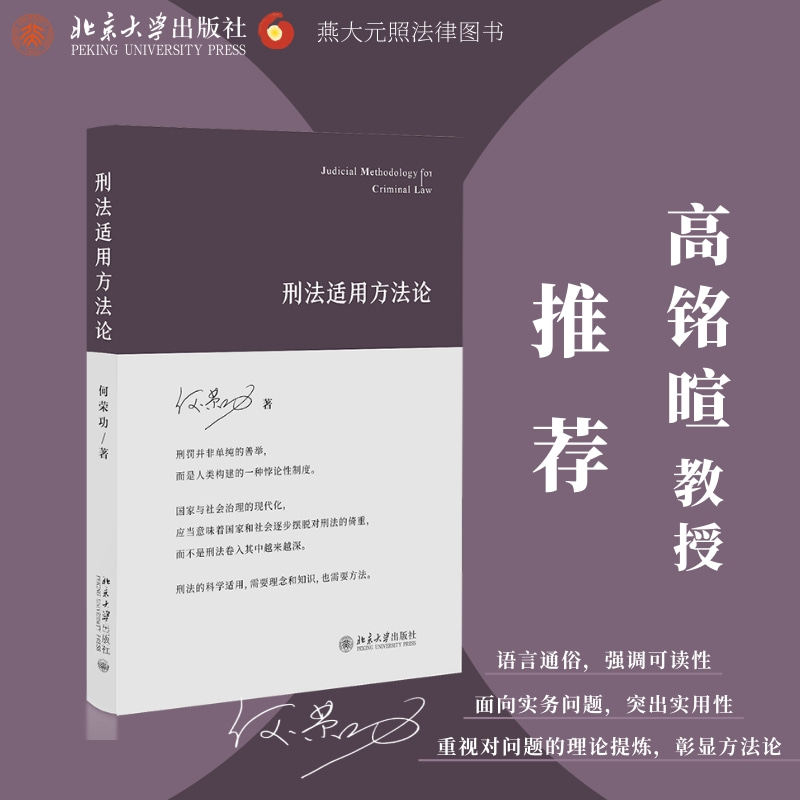 刑法适用方法论 何荣功 著 法学理论社科 新华书店正版图书籍 北京大学出版社