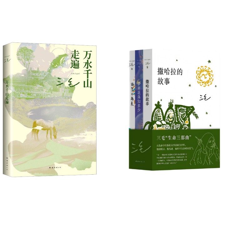 三毛4册 撒哈拉的故事+梦里花落知多少+雨季不再来+万水千山走遍 三毛著 现代/当代文学文学 新华书店正版图书籍 南海出版公司