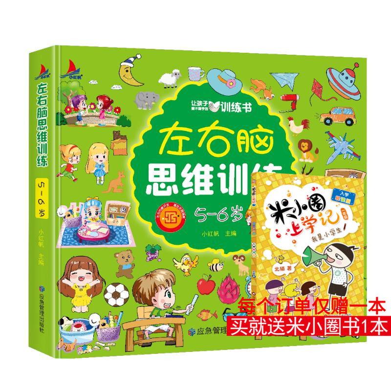 左右脑思维训练 5-6岁 小红帆 编 启蒙认知书/黑白卡/识字卡少儿 新华书店正版图书籍 应急管理出版社