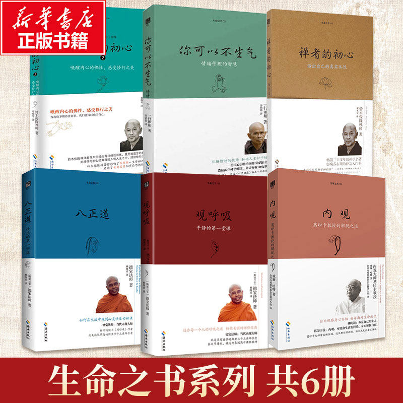 生命之书系列全6册 观呼吸+内观+八正道+你可以不生气+禅者的初心12