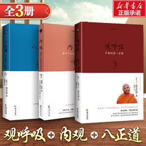 【3册】观呼吸+内观+八正道佛法修行知识人生哲学 感受修行之美 海南出版社 佛学入门初学者书籍正版书籍 新华书店畅销书