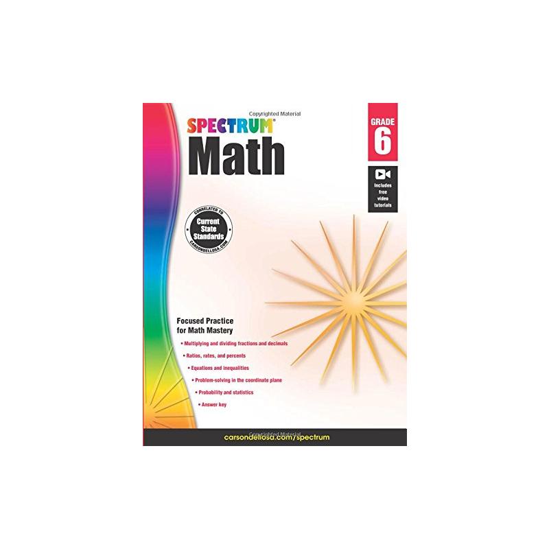 Spectrum Math Workbook, Grade 6 Spectrum(Compiled by) 著 进口教材/考试类/工具书类原版书外版书 新华书店正版图书籍