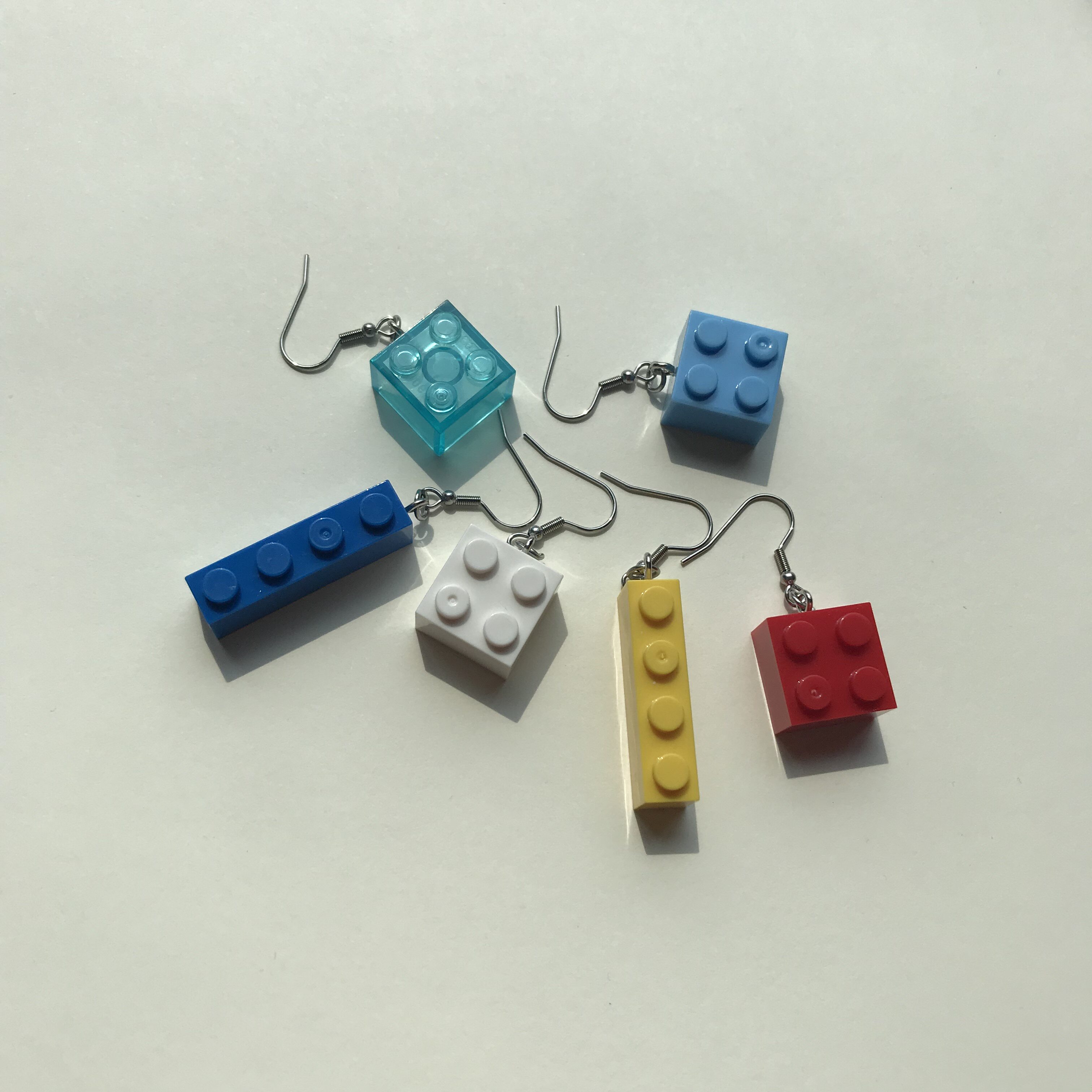 光怪 童趣乐高多色积木方块耳环耳钩无耳洞款