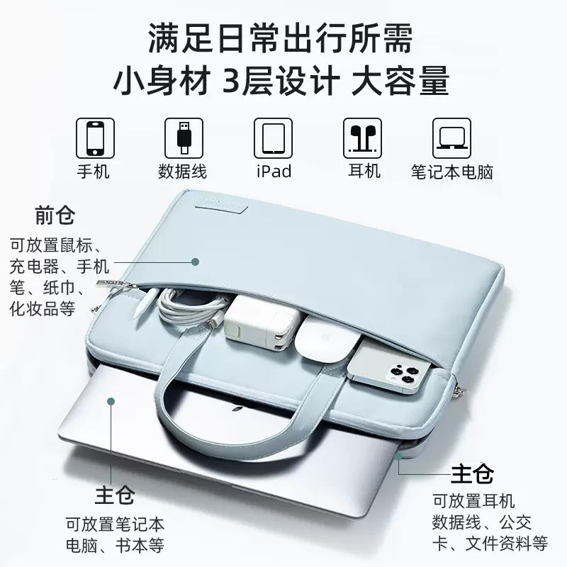 适用华为matebookxpro电脑包matebook14s手提13寸荣耀magicbookv14笔记本d15女士猎人v700男通勤简约小众设计怎么样,好用不?