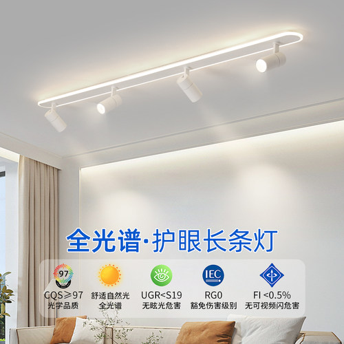 2025年新款走廊过道灯简约现代明装轨道射灯长条衣帽间led吸顶灯