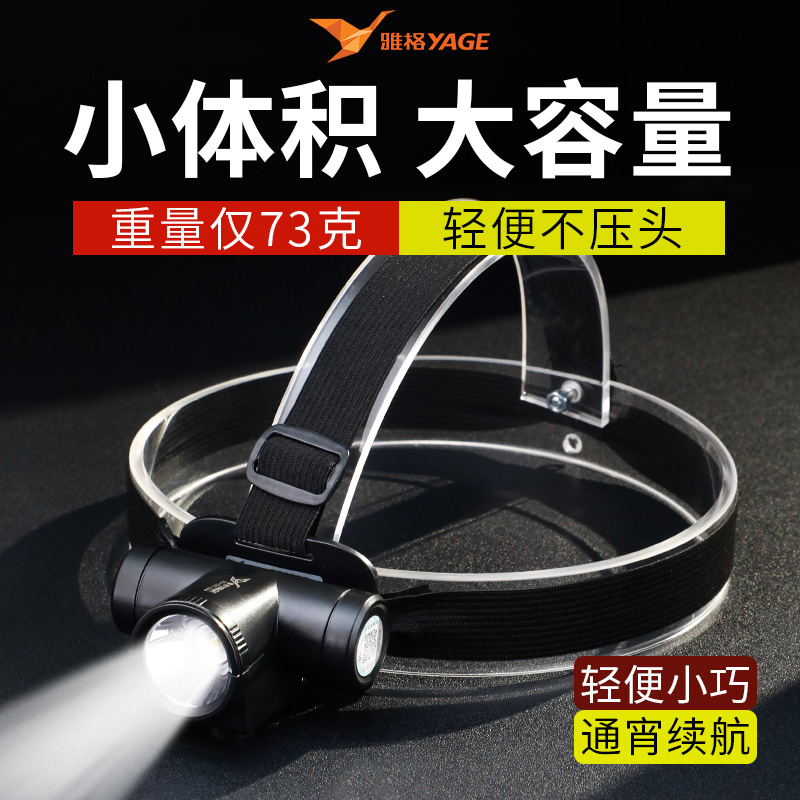 雅格头灯超轻强光采摘维修照明