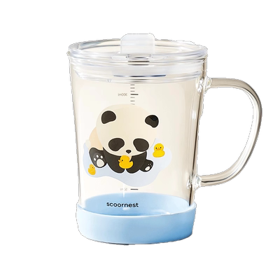 带刻度吸管喝水杯耐热可加热