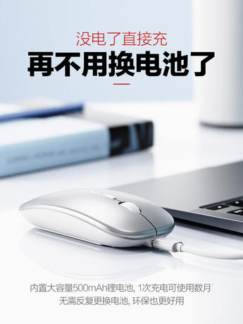 Wireless Mouse Rechargeable Silent Bluetooth Dual-Mode Home Office Laptop Desktop External Unlimited Mouse