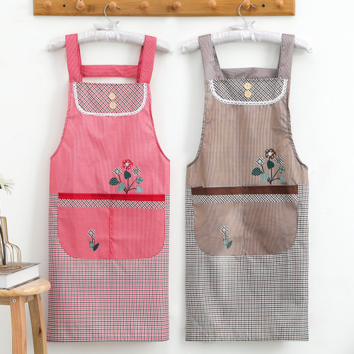 防油污韩式风棉布做饭工作服围腰
