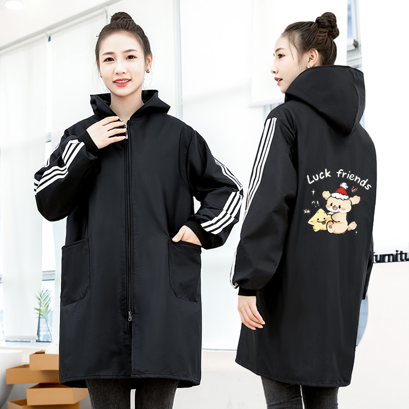 网红冬季保暖加绒长袖围裙