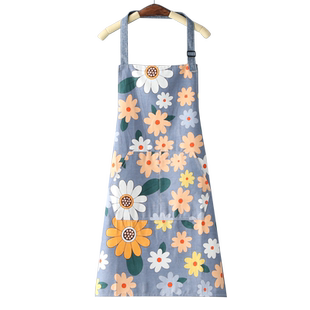 时尚家用厨房防水防油擦手围裙工作服女透气防污日式棉布围腰定制