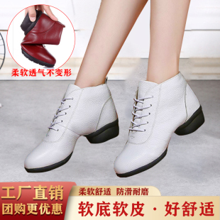 新款广场舞鞋女靴子软底舞蹈鞋成人水兵舞鞋室外跳舞鞋中跟水兵靴