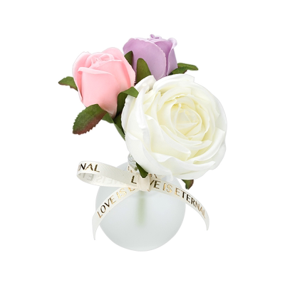 高级高档玫瑰花车载花束摆件