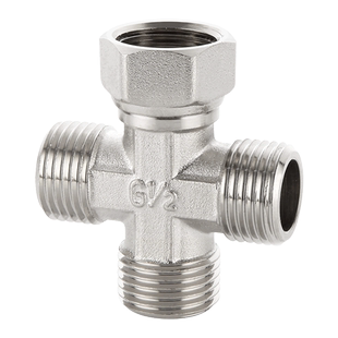 纯铜加厚内丝外丝四通一进三出分水器三路4分水管活接头墙角配件