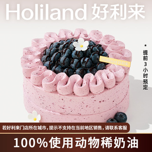 好利来生日蛋糕-蓝莓漫语蓝莓桑葚味动物奶油蛋糕预定同城配送