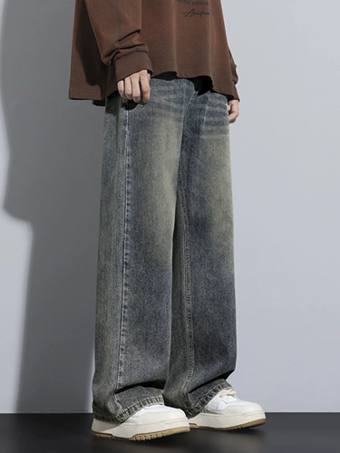 Трендовые джинсы, летние штаны для отдыха, оверсайз, свободный прямой крой, в американском стиле