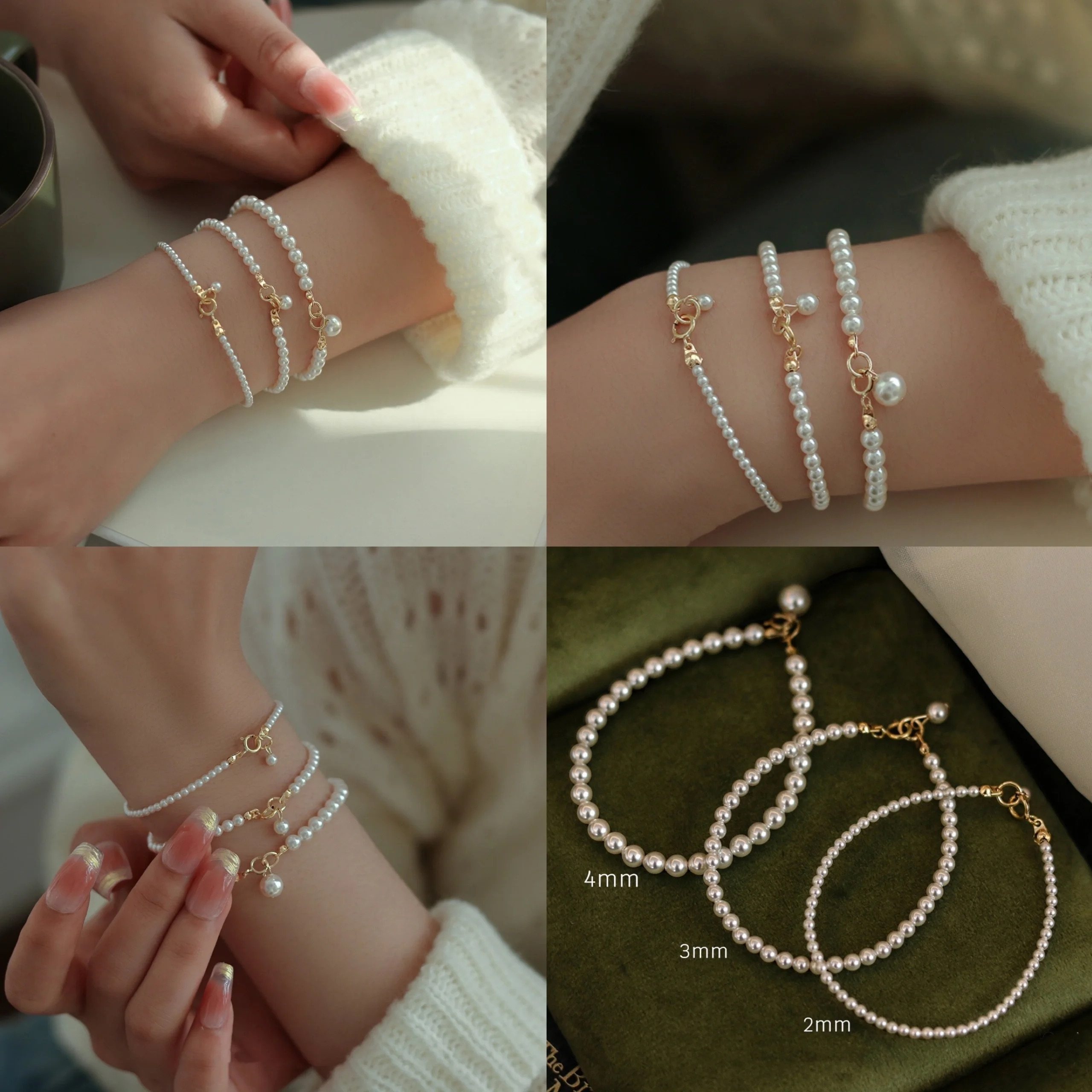 正圆施家珍珠手链14k包金精致