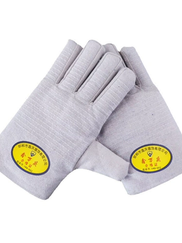 Двойной слой 24 -линейный холст Glove Glove Propecty Ware -Устойчивый и утолщенная полноценная промышленная механизм рабочая сварщики сварщики защитные продукты