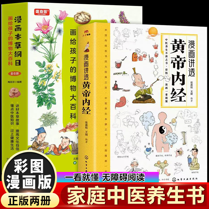 漫画讲透黄帝内经 漫画版漫画图解彩图 本草纲目千金方千金翼方二十四节气养生智慧十二时辰养生智慧中医养生书籍皇帝内经正版书籍