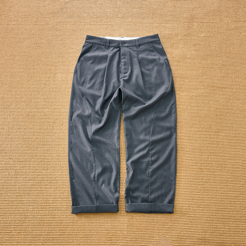 垂感直筒弯刀顺滑抗皱西装休闲裤