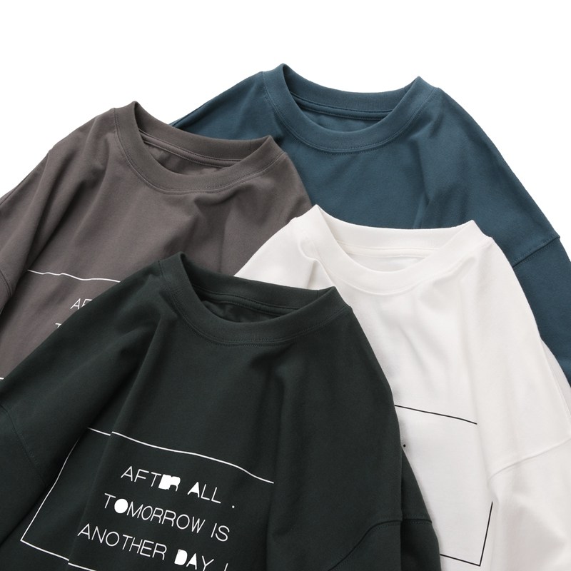 纯棉男士t恤休闲宽松圆领