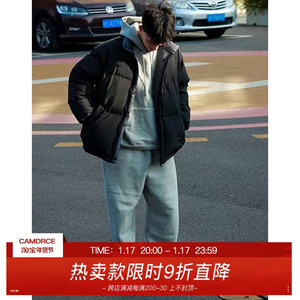 CAMDRCE 新款日系休闲白鸭绒防水保暖双口袋两面穿加厚羽绒服