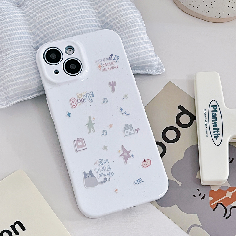 原创苹果安卓全包光面涂鸦软壳