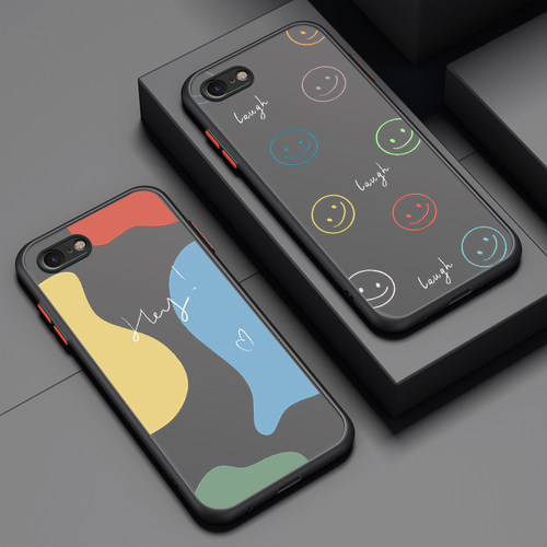 莫兰迪适用iphone8plus手机壳苹果7保护套iPhone6s/8新款苹果6plus肤感苹果se2/se3女男全包防摔男款潮