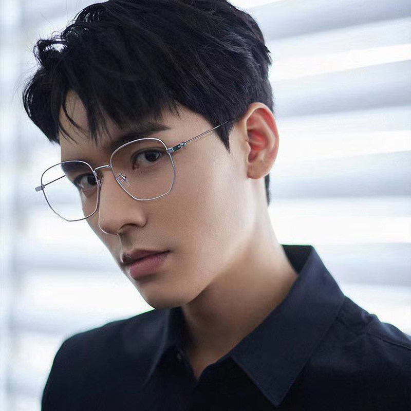 纯钛眼镜框复古网红同款防辐射抗蓝光电脑镜男潮素颜女大框平面镜