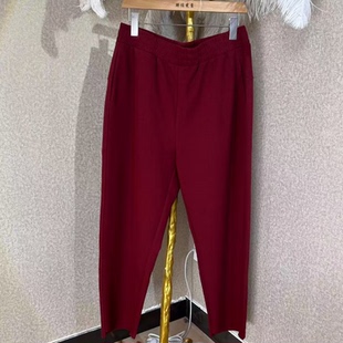 281-300春夏新款女装高腰高弹慵懒风休闲松紧腰裤女